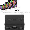 HDMI Audio Splitter, 4K x 2K HDMI Audio Extractor HDMI to Optical Spdif Toslink with HDMI and 3.5mm Stereo Audio Converter Adapter, Pass / 2.0CH / 5.1CH 3 Audio Mode