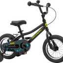 Retrospec Koda Plus Kids Bike for Boys & Girls Ages 2-3 Years - Children's Bicycle, Adjustable Seat & Handlebars, Removable Training Wheels, Front Hand Brakes, Rear Coaster Brake & Safety Bell, 12 Inch