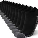 COOVAN 12 Pack Mens Ankle Socks Athletic Running Cushioned Breathable Low Cut Sports Workout Socks, Men's Shoe Size 6-12 / Sock Size 10-13
