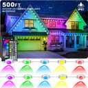 Permanent Outdoor Lights,500FT RGB Eave Light,IP67 Waterproof Lighting for House,Smart LED with App/Remote Control for Outdoor Decor,Garden Decor,Party,Holiday
