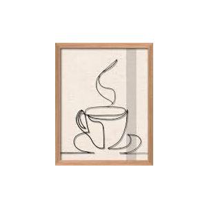 Coffee Wire Linen Art 11x14in