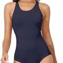 Beautikini Period Swimwear Women's One Piece Leak Proof Menstrual Bathing Suit Racerback Training Swimsuit for Teens Girls, XS