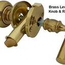 QCAA Solid Brass Storm Door Latch, Polished Brass, Made in Taiwan, 1 Pack