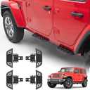 Utiiy Running Boards Fit for 2018-2025 Jeep Wrangler JL, Steel Side Steps for 2020-2025 Jeep Gladiator, Front/Rear Door Steps for Wrangler JLU&Gladiator JT 4 Door Accessories (4 Door)