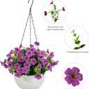 2 Set Outdoor Artificial Hanging Plants Flowers Basket for Fall Autumn, Faux UV Resistant Realistic Artificial Flower for Outside Porch Patio Balcony Garden Yard Home Decor