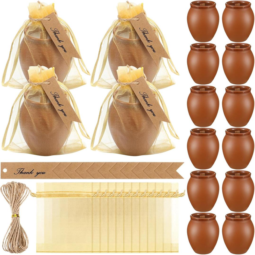 Honeydak 12 Set Cielito Lindo Party Decorations Mexican Terracotta Clay, 2 x 2.5 inches