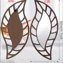 Roowest 2 Pcs Decorative Mirror Wall Decor Leaf Teardrop Mirror Wall Mounted Decorations for Living Room Bedroom Bathroom Vanity Entryway Office(Brown)