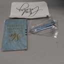 6 Pcs Boss Gifts for Women Best Boss Gifts Appreciation, 17 oz Aesthetic Boho Flower Glass Cup Lady Makeup Bag A6 Notepad Ballpoint Pens for Female Leader Manager Favor (Blue)