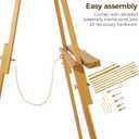VISWIN Upgraded 63" Gold Wooden Easel Stand for Sign, Tripod Easel for Wedding Sign Stand, Welcome Board, Poster, Picture, Canvas Art Easel Floor with Tray for Display & Painting