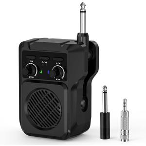 ZealSound Mini Guitar Amp with Bluetooth, 5W Portable Practice Amp with 4 Built-in Effects (Clean, Overdrive, Distortion, Reverb), USB Playback, Rechargeable Up to 8 Hours for Electric Guitar