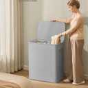SONGMICS Laundry Basket, 50.2 Gal. Laundry Hamper, 3 Compartments, Easy Assembly, with Lid and Handles, Removable Liners, 25.2 x 15.7 x 29.5 Inches, Dove Gray ULCB814GD01, 190 L