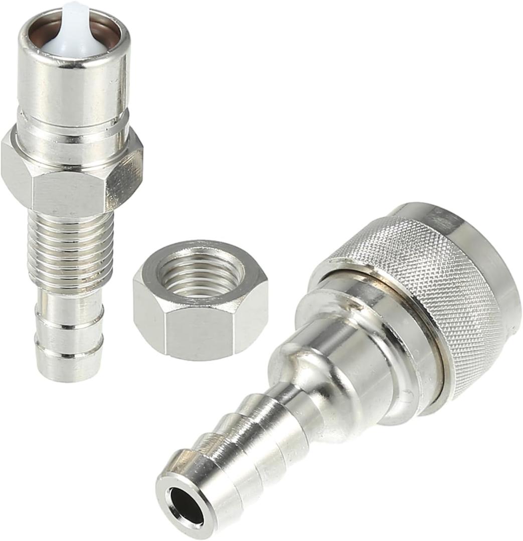 5/16" Boat Fuel Connector Male Female and Locking Nut for Tohatsu for Nissan 2/4-Stroke Outboard 5-90HP Engine/Marine Boat Motor Fuel Tank Connector/Stainless Steel / 1 Set