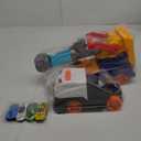 Dwi Dowellin Truck Toys for Kids, 28" Large Car Toys Include 4 Race Cars+6 Soft Foam Balls, with Light & Sounds, Eejection&Shooting Transport Trucks Toy, Gifts for Boys Girls 3 4 5 6 7 8+ Year Old (Black)