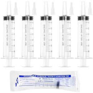 60ml Syringe for Liquid,16 Pack Large Plastic Syringes with Adapters and Cap,Individually Sealed Syringe for Feeding,Irrigation Water and Scientific Labs