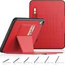 SEYMAC stock Case for iPad (A16) 11th/10th Generation 11''/10.9'', Strong Magnetic Auto Sleep Shockproof Case with Absorbing Multi-Angles Stand, Pen Holder, Card Slot (Red)