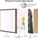 12x12 Picture Frame Set of 9, Display Pictures 8x8 with Mat or 12x12 without Mat, Multi Collage Gallery Square Photo Frames for Wall or Tabletop,Distressed Brown