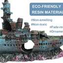 SLOCME Aquarium Shipwreck Decorations Fish Tank Ornaments - Resin Material Sunken Ship Decorations, Eco-Friendly for Freshwater Saltwater Aquarium Betta Fish Decorations