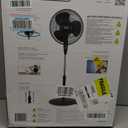 BLACK+DECKER 16 Inches Stand Fan with Pedestal Base, Height Adjustable Pedestal Fan with Remote and Touch Control Panel, Free Standing Fan with 90-Degree Oscillating and 3-Speed Settings, Black