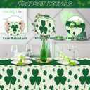 QZYL 3 Pack St Patricks Day Decorations, 108" X 54" St Patricks Day Tablecloth, Disposable Plastic Shamrock Green Tablecloths Grass Table Cover, Irish Holiday Table Cloth for Shamrock Party Supplies