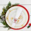 DOITOOL Christmas Napkin Ring Set of 4: Candy Cane Napkin Rings Metal Christmas Holder Holiday Ring Holders Buckle for Dinning Table Decoration