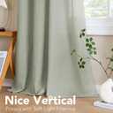 H.VERSAILTEX Elegant Natural Linen Blended Energy Efficient Light Filtering Linen Semi Sheer Textured Curtains/Nickel Grommet Window Treatments Panels/Drapes (Set of 2, Sage, 52 Inch x 45 Inch)