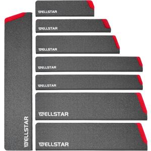 WELLSTAR Knife Edge Guards Set, 8 Piece Universal Blade Covers, BPA Free ABS Protective Blade Sheaths, Non-Scratch Felt Lining Kitchen Knives Covers (Knives not included)