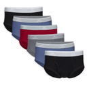 Hanes Men's Pack, MidRise Briefs, Stretch Cotton Underwear, Classic, (Pack of 6), Gray, Large