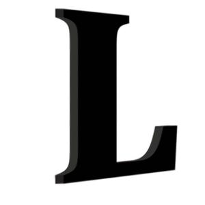Black Wooden Letter L