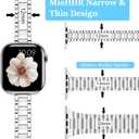 MioHHR Thin Metal Bands Compatible with Apple Watch Band Ultra 2 1 Series 10 9 8 7 6 5 4 SE 3 2 1,Slim Narrow Stainless Steel Strap for Women iWatch Bands 49mm 46mm 45mm 44mm 42mm 41mm 40mm 38mm (Silver)