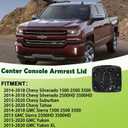 Center Console Armrest Lid w/o Steel Bracket Black Compatible with 2014-2020 Chevrolet Chevy Avalanche Silverado Suburban Tahoe GMC Sierra Yukon XL Replaces 0227083AA