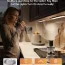 EZVALO 10inch Under Cabinet Lighting, 2500mAh Rechargeable Motion Sensor Lights Indoor with 3 Color Temps, 2 Pack Magnetic Closet Light, 80 LED Dimmable Under Counter Lights for Kitchen, Shelf, Stair (Silver)