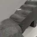 Dog Stairs for High Beds, 6 Steps Soft Foam Pet Stairs for Bed 27-30 inches, L Shaped Dog Steps, Non-Slip Sturdy Pet Stairs, 30D Foam Doggie Ramp for Small/Large Dogs/Old Cats (grey)