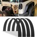 Fender Flares Black 4PCS Universal Flexible 6" Wide Body Kit Wheel Arches Durable PP Off-Road Fender Wheel Flares Fit for Most Cars SUV Trucks Off-Road Jeep (Style 2)
