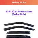 3 x KPY Rain Guards Fit for 2018-2023 Honda Accord, Out-Channel Window Visors Vent Wind Deflectors 4PC, Car Accessories for 18-23 Accord (Sedan Only)