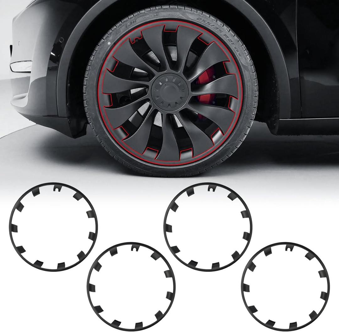 Model Y Wheel Rim Protector, 4 PCS 21 Inches for Model Y Performance Accessories 2020-2024, ABS Rim Hubcaps Cover Uberturbine Wheels Protector (Gray, 21")