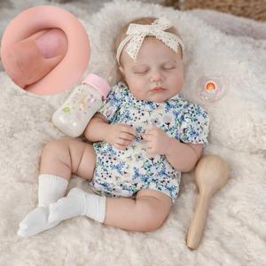 SCOM 20-Inch Reborn Baby Doll - Lifelike Silicone Baby Girl with Full Soft Vinyl Body, Washable & Poseable, 7-Piece Accessory Set - Safe Gift for Kids Ages 3+, Birthday/Christmas