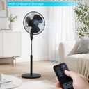 BLACK+DECKER 16 Inches Stand Fan with Pedestal Base, Height Adjustable Pedestal Fan with Remote and Touch Control Panel, Free Standing Fan with 90-Degree Oscillating and 3-Speed Settings, Black