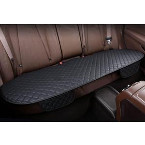 YUNZLAN Universal Leather Car Seat Cover/Protector, Front/Rear car Cushion Car Seat Pad/mat with Non-Slip Bottom -1pcs(Rear-Black)