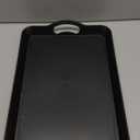 Black Serving Trays with Handles, 16 x 11 inch Rectangular Non Skid Multi-Purpose Plastic OttomanTray for Restaurant, Parties, Coffee Table, Kitchen