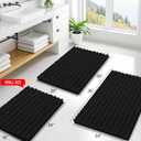 Smiry Bathroom Rugs Mat 24x16, Extra Soft Absorbent Chenille Bath Rugs, Non Slip Rubber Backing Machine Washable Quick Dry Bath Mats for Bathroom Floor, Tub, Shower, Home Decor Accessories, Black