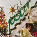 50ft Christmas Garland,Greenery Artificial Pine Twisted Hanging Garland Holiday Decor for Stairs Mantle Fireplace Home Party Holiday Christmas Decoration Indoor Outdoor Decor