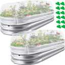 2 Pack Garden Netting for Raised Beds, 4x2FT Raised Bed Plant Covers for Garden Protection, Fine Mesh Bird Netting Pest Barrier Screen with Drawstring and Clips for Protecting Vegetables Fruits Crops