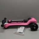 24V Electric Scooter for Kids w/150W Powerful Motor, Thumb Throttle, LCD Screen, Bluetooth, Light-Up Stem Deck & Wheels, 3 Adjustable Heights, 5MPH Safe Speed, 3 Wheel Electric Scooter for Kids (Pink)