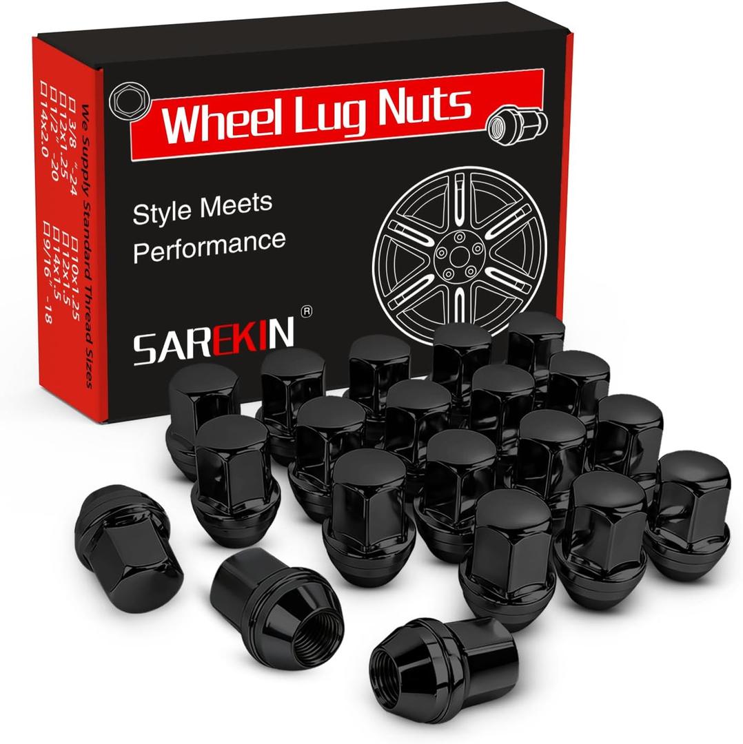 20 Pack M14x1.5 Lug Nuts Black 14mm 1.50 Acorn Wheel Lug Nuts Set Replacement Lugnuts for Chevrolet Suburban Tahoe Silverado 1500 Ram 1500 Jeep Wrangler Grand Cherokee Ford F150 Explorer Escalade