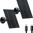 Zivif 4W Camera Solar Panel, USB/Type-C Solar Charger with Rechargeable Battery Powered Camera, 9.8ft Cable, Waterproof, Adjustable Mount (2 Pack)