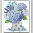 Howie's Needlepoint Cross Stitch Kits, 14CT Pre-Printed Pattern Needlepoint Kits, Full Range of Stamped Starter Kits(Blue Pincushion,12.60 x 15.2 inch)