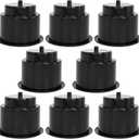 Yuanhe Black Plastic Cup Drink Holder Insert with Drain for Boat Car Marine Rv, 8PCS