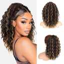 Isaic Ponytail Extension 12 Inch Long Wavy Curly Ponytails Drawstring Ponytail for Black Women,Pony Tails Hair Extensions Synthetic Hairpiece for Daily Use(H4/27B#)