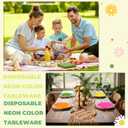 Zhehao 120 Pcs Disposable Paper Dessert Plates and Napkins Set, 7 Inch Party Cake Appetizer Plate with Napkin for Birthday Baby Shower Wedding Easter(Neon)