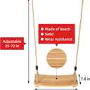 Wooden Tree Swings Tree Swing for Adults Children Kid's Wood Swing Seat with Adjustable Rope 220lbs Load Wooden Swing Set for Indoor Outdoor